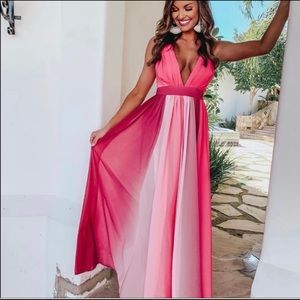 Pink Lily Ombré Maxi Dress Size M